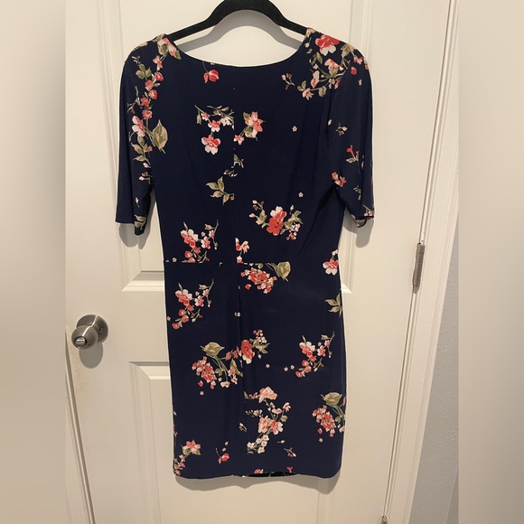 Ralph Lauren Navy and Pink Floral Midi Dress - Picture 3 of 3